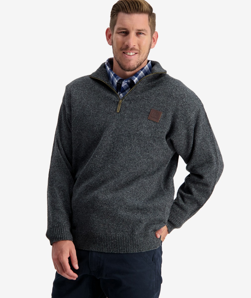 Men's Mariner Wool Zip Neck Sweater